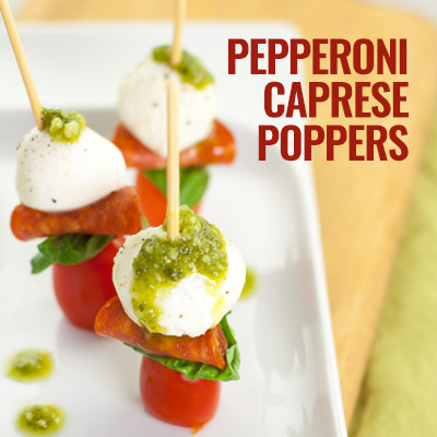 Pepperoni Caprese Poppers