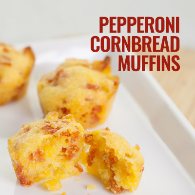 Pepperoni Cornbread Muffins